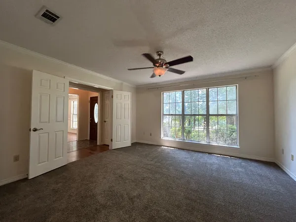an empty room with a window