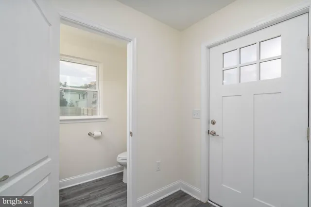 a bathroom with a window