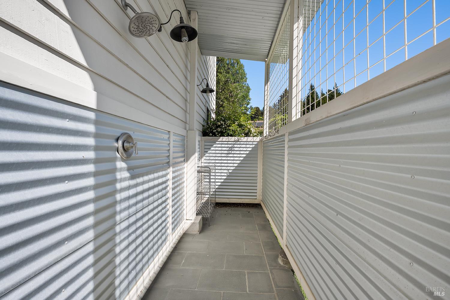 16530 Laughlin Road Guerneville, CA 95446 - Photo 45 of 57 Private outdoor shower with enclosed surround