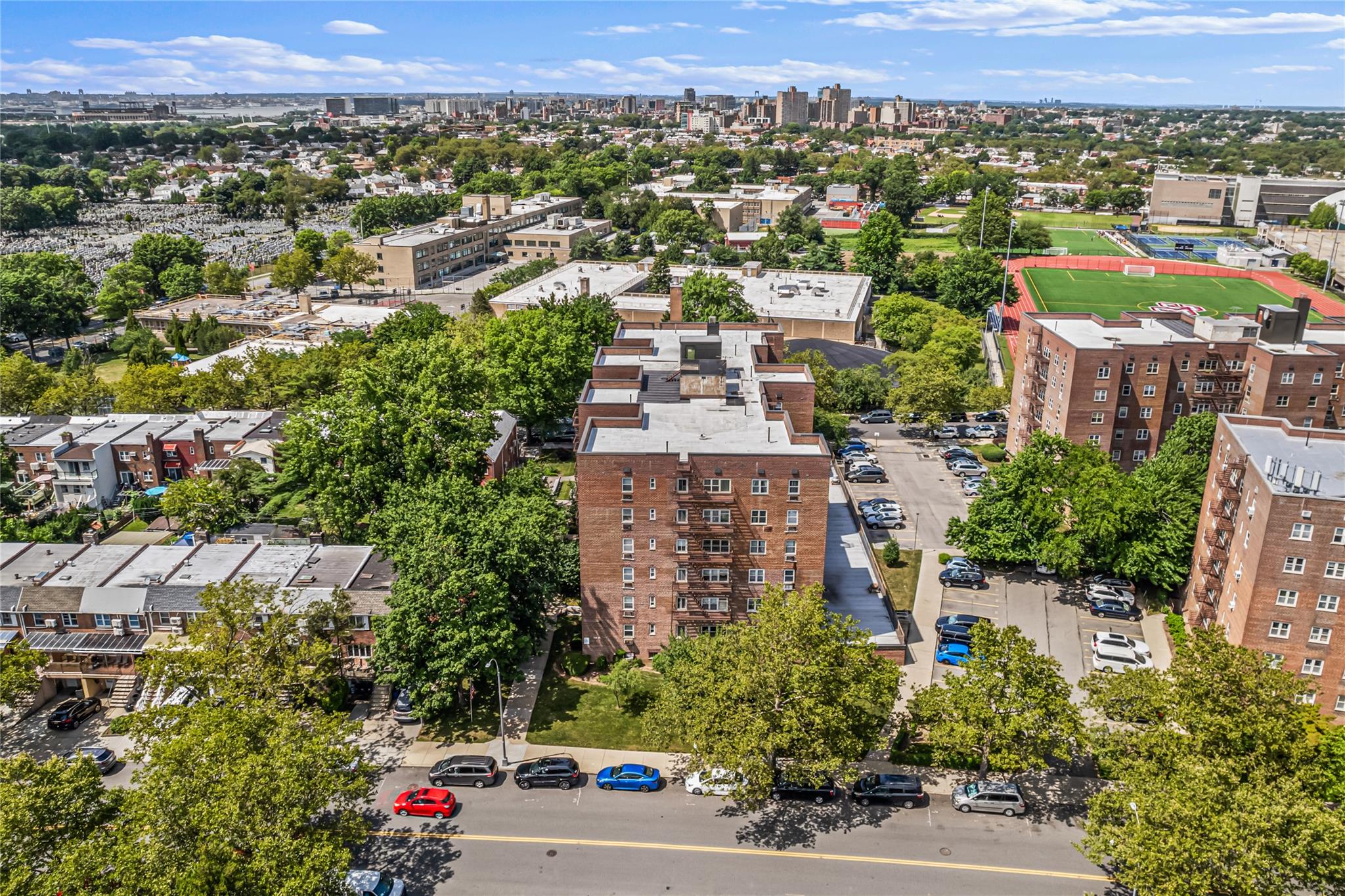 an aerial view of multiple house