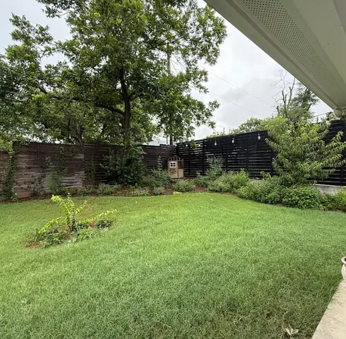 a view of a backyard
