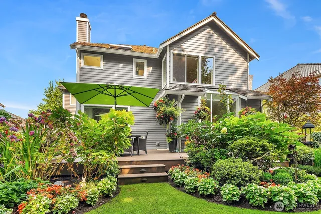 a house view with a garden space
