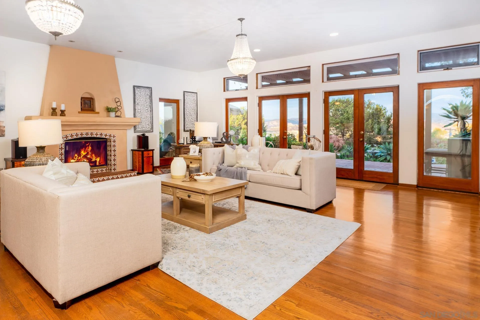 553 Rimrock Road El Cajon, CA 92020 - Photo 14 of 43 a living room with fireplace furniture and a large window