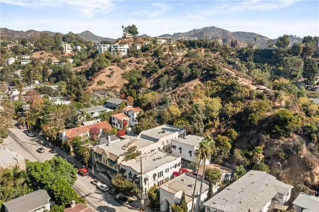 a view of a city with tall buildings
