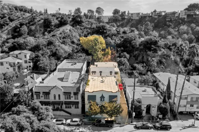 an aerial view of multiple house