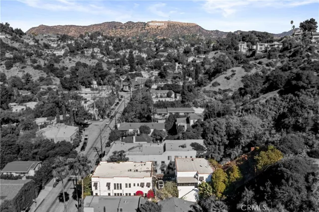 an aerial view of a city