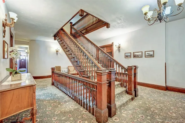 a room with a dresser and a mirror