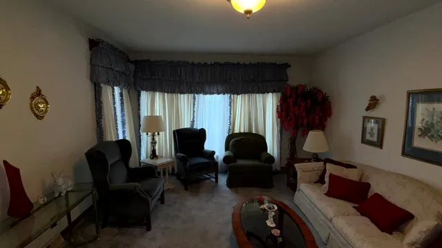 a view of small space with racks on the wall