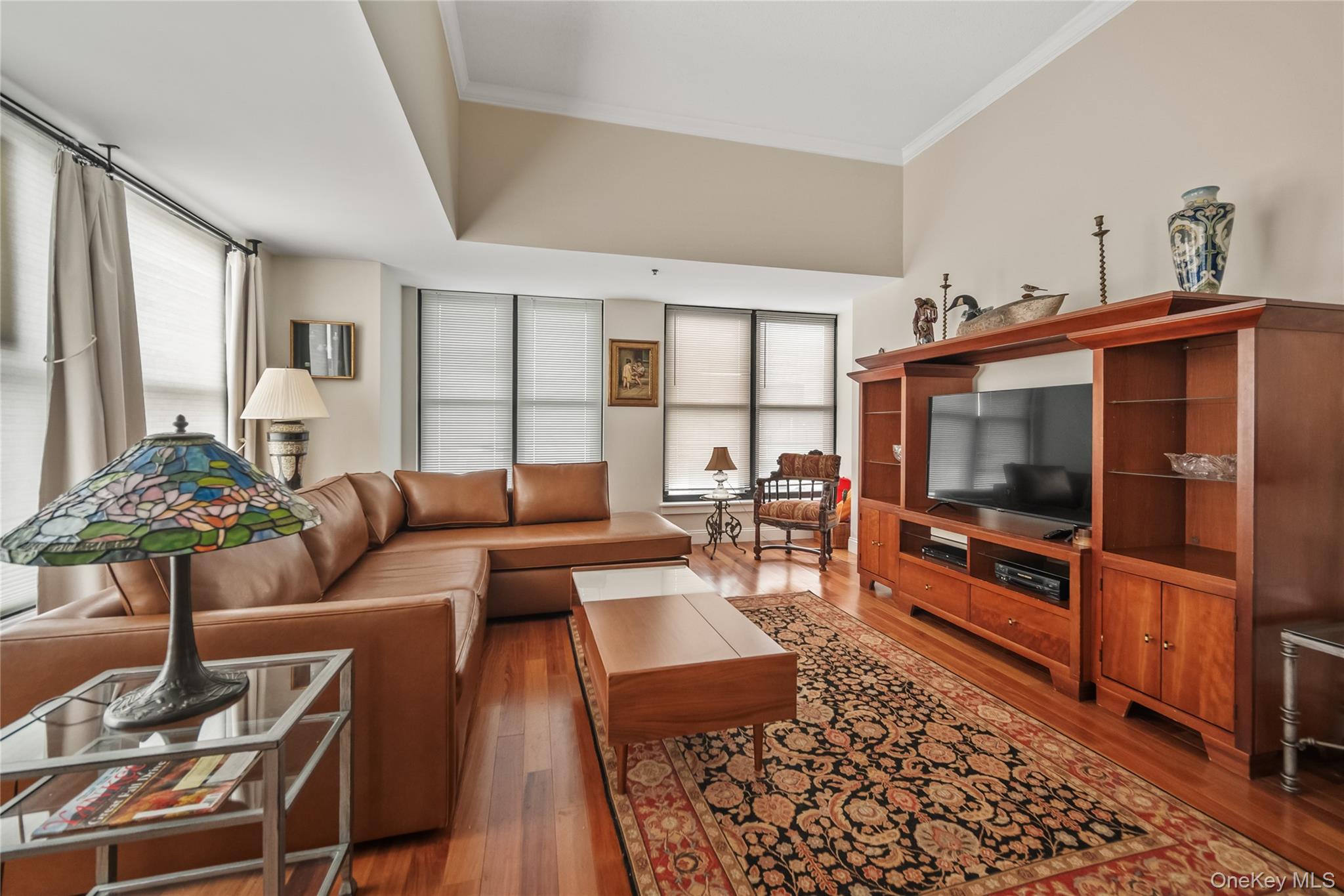 100 New Roc City Plaza, Unit 104 New Rochelle, NY 10801 - Photo 17 of 36 a living room with furniture and a flat screen tv