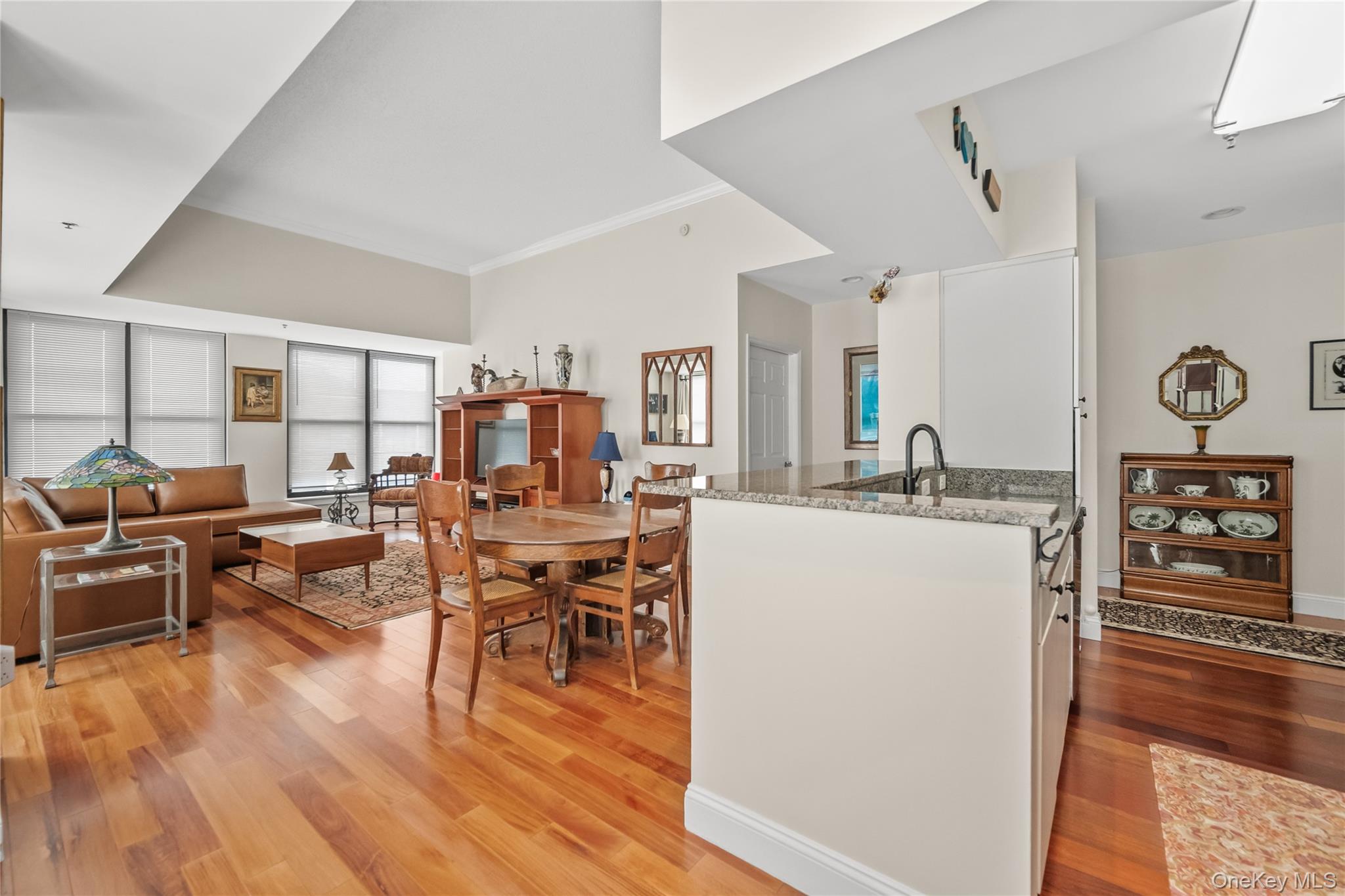 100 New Roc City Plaza, Unit 104 New Rochelle, NY 10801 - Photo 21 of 36 a living room with furniture and wooden floor