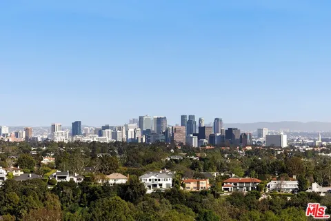 a city view with tall buildings