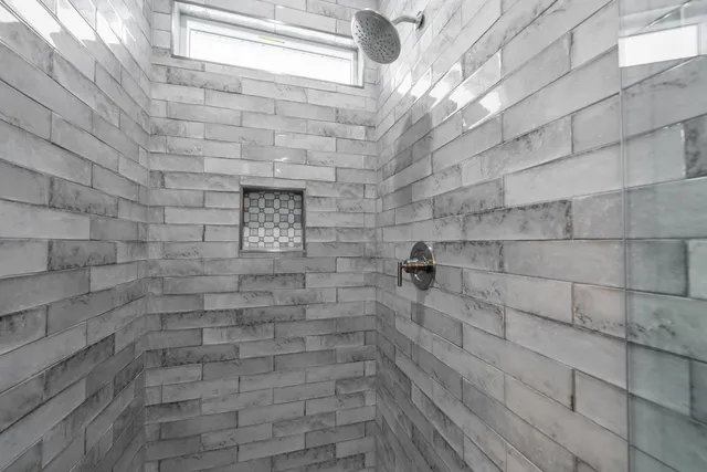 a bathroom with a shower