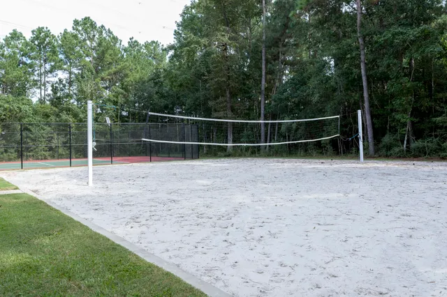 a view of a park with slide