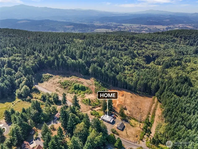 a view of a street with a city view