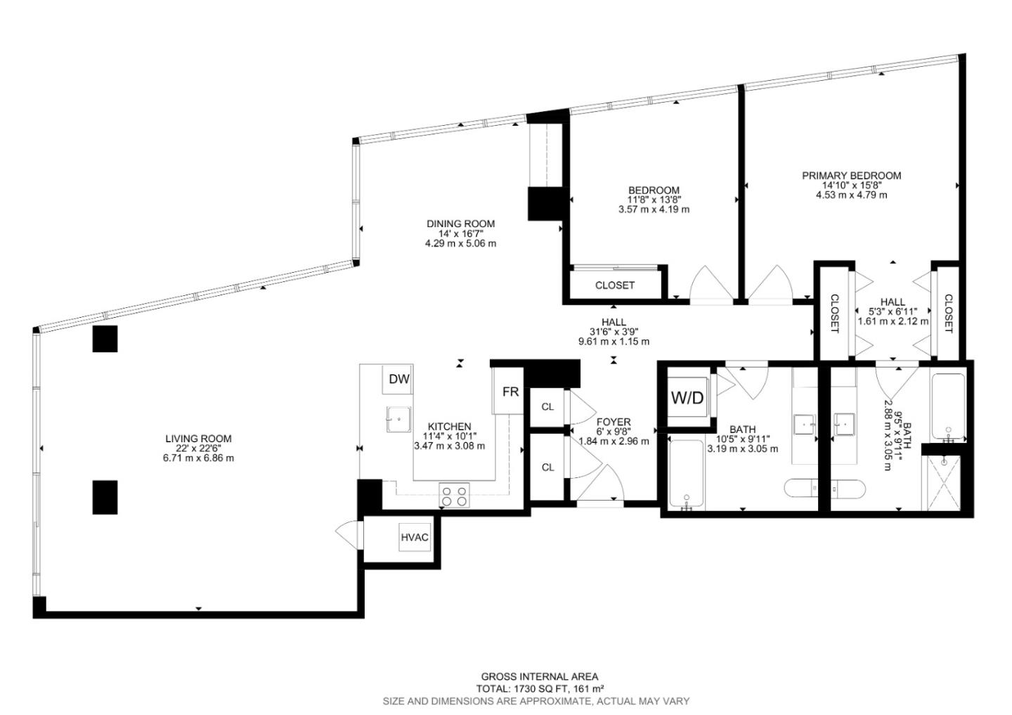 38 North Almaden Boulevard, Unit 2001 San Jose, CA 95110 - Photo 44 of 44 a picture of a floor plan