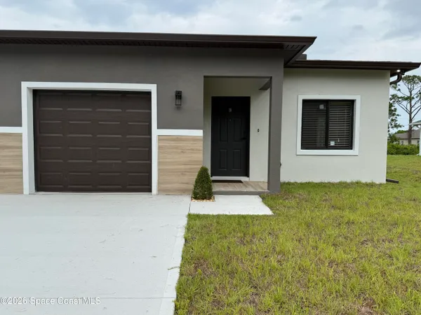 a front view of a house