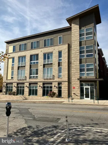 a front view of a building with street