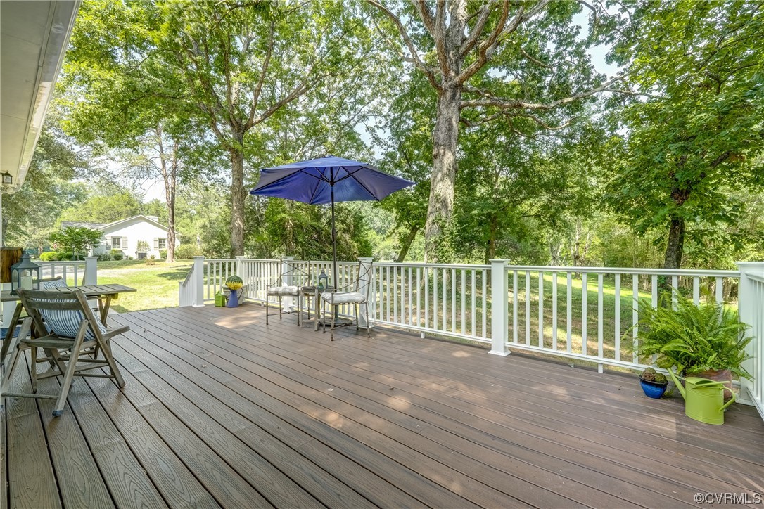 1289 Shallow Well Road Manakin-Sabot, VA 23103 - Photo 36 of 50 a view of a chairs and table on the wooden deck