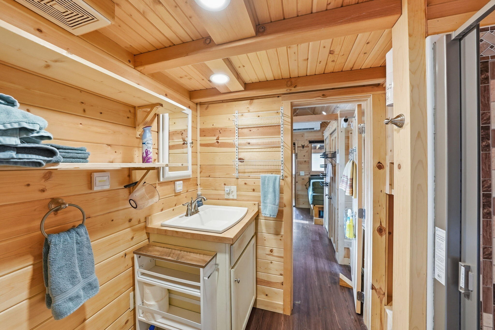 54270 Huntington Road La Pine, OR 97739 - Photo 53 of 68 a bathroom with a sink mirror and shower