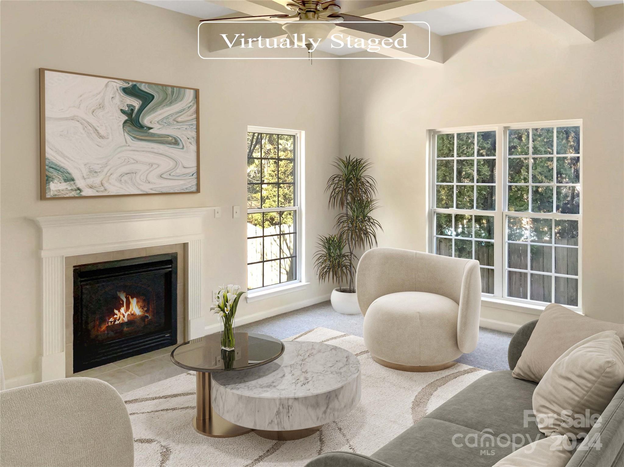 13413 Meadowmere Road Huntersville, NC 28078 - Photo 2 of 22 a living room with furniture and a fireplace