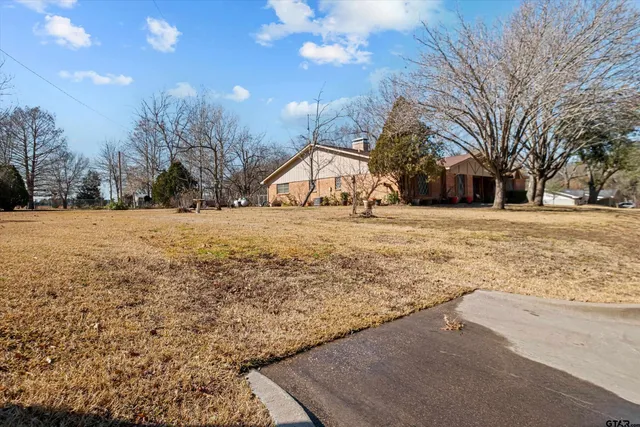a view of large yard with large trees