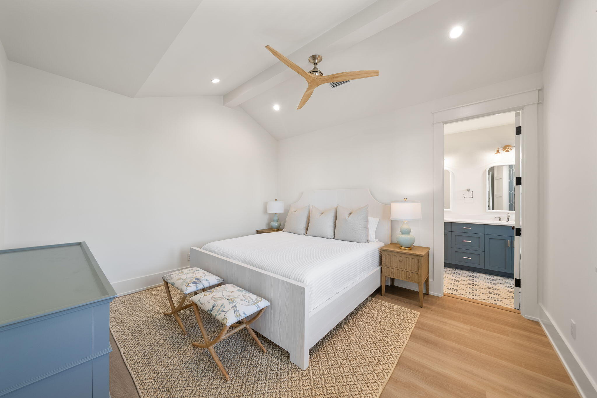 272 Beach Bike Way Inlet Beach Inlet Beach, FL 32461 - Photo 27 of 61 a bedroom with a bed and ceiling fan