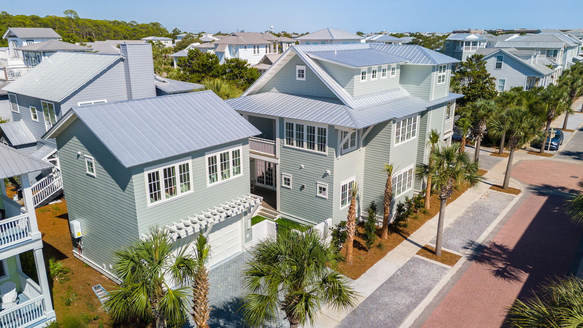 272 Beach Bike Way Inlet Beach Inlet Beach, FL 32461 - Photo 5 of 61 an aerial view of a house with a yard and potted plants