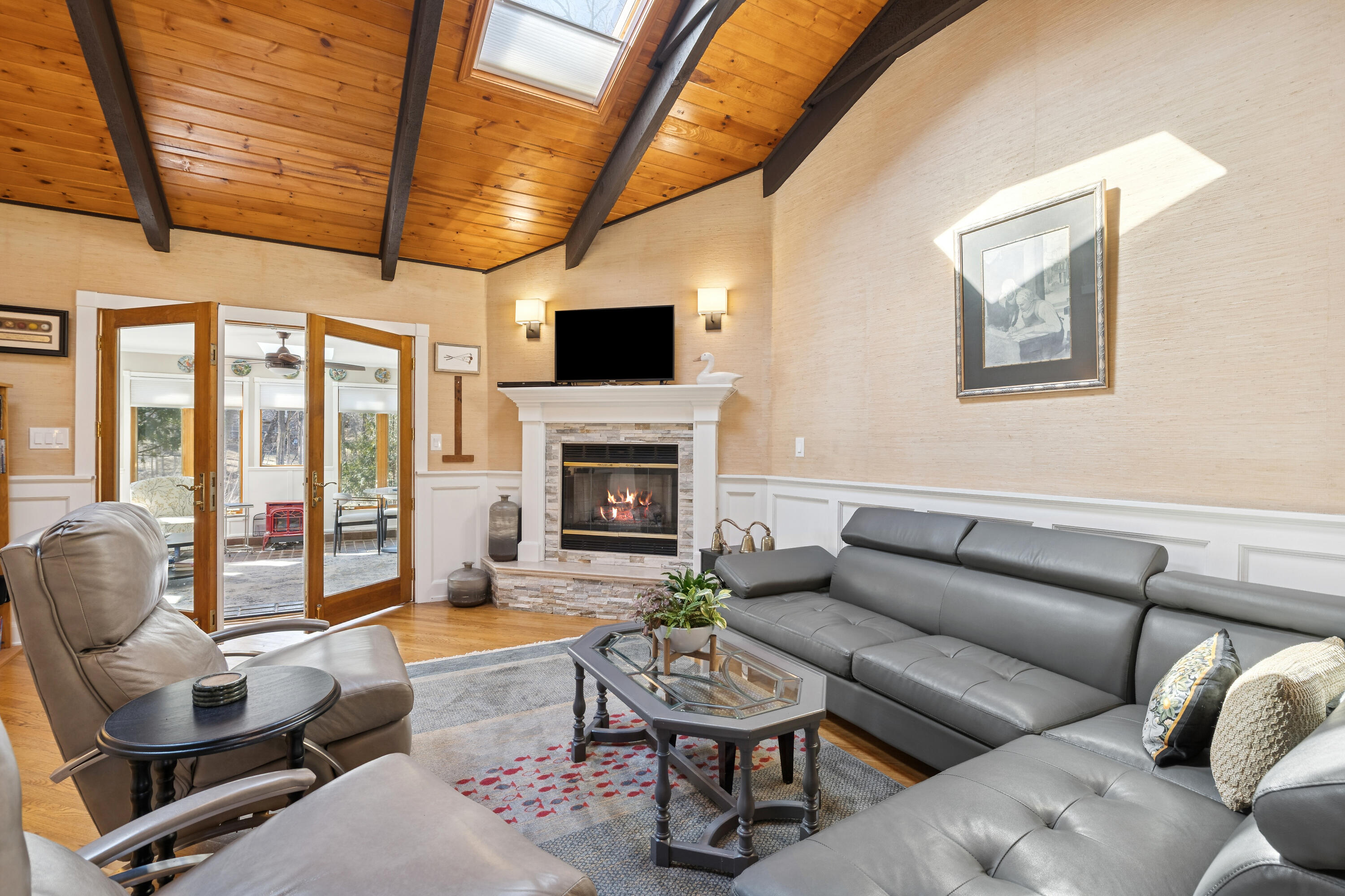 N2337 West Main Road Linn, WI 53147 - Photo 4 of 26 Living room open to three season room