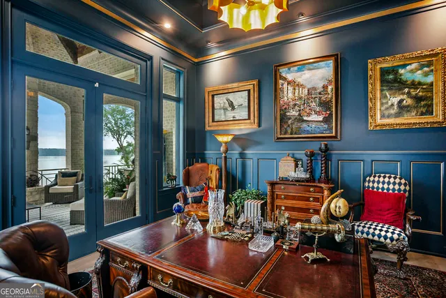 a view of staircase with wooden floor