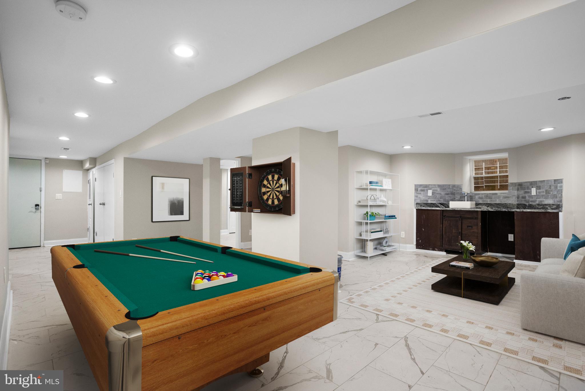 3200 Chelsea Terrace Baltimore, MD 21216 - Photo 38 of 48 a living room with furniture pool table and window