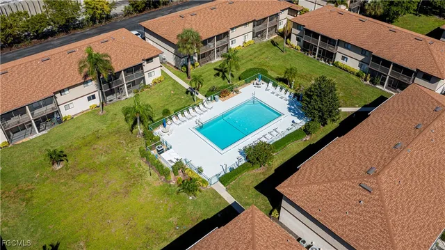 a view of a yard with an outdoor space