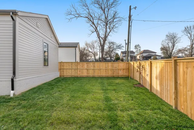 a view of a backyard with a garden