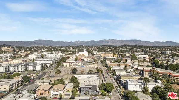 an aerial view of a city