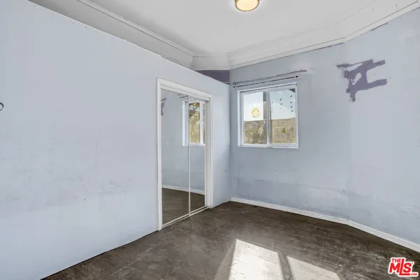 an empty room with a window