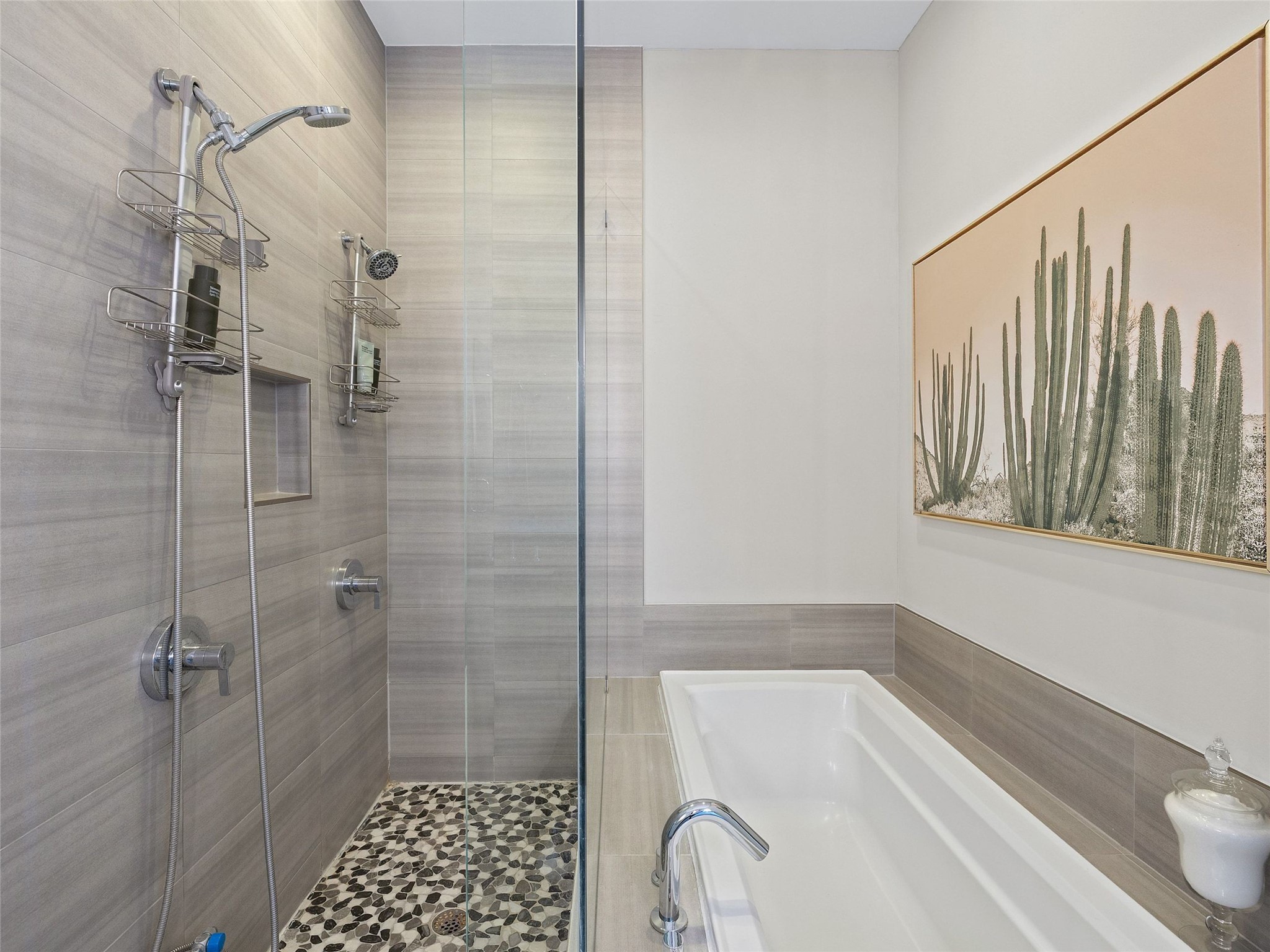 5921 Hiline Road, Unit 1303 Austin, TX 78734 - Photo 21 of 37 a bathroom with a granite countertop bathtub and shower