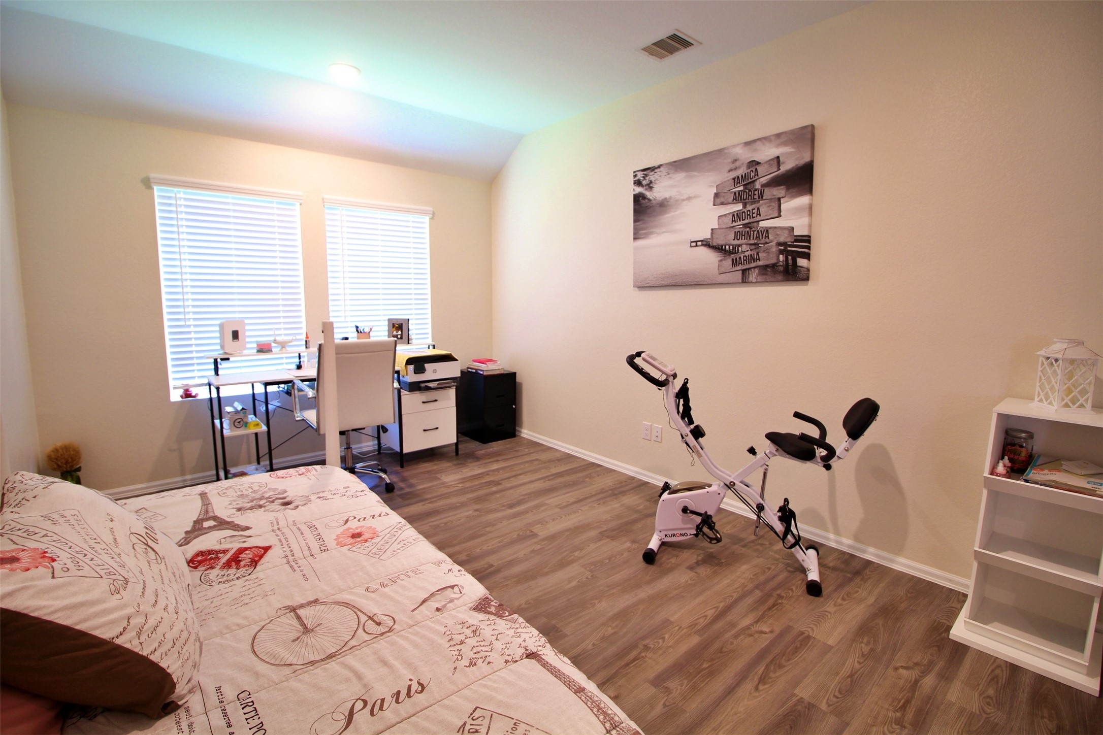 13711 Arcadia Creek Lane Rosharon, TX 77583 - Photo 9 of 24 a bedroom with furniture and a wooden floor
