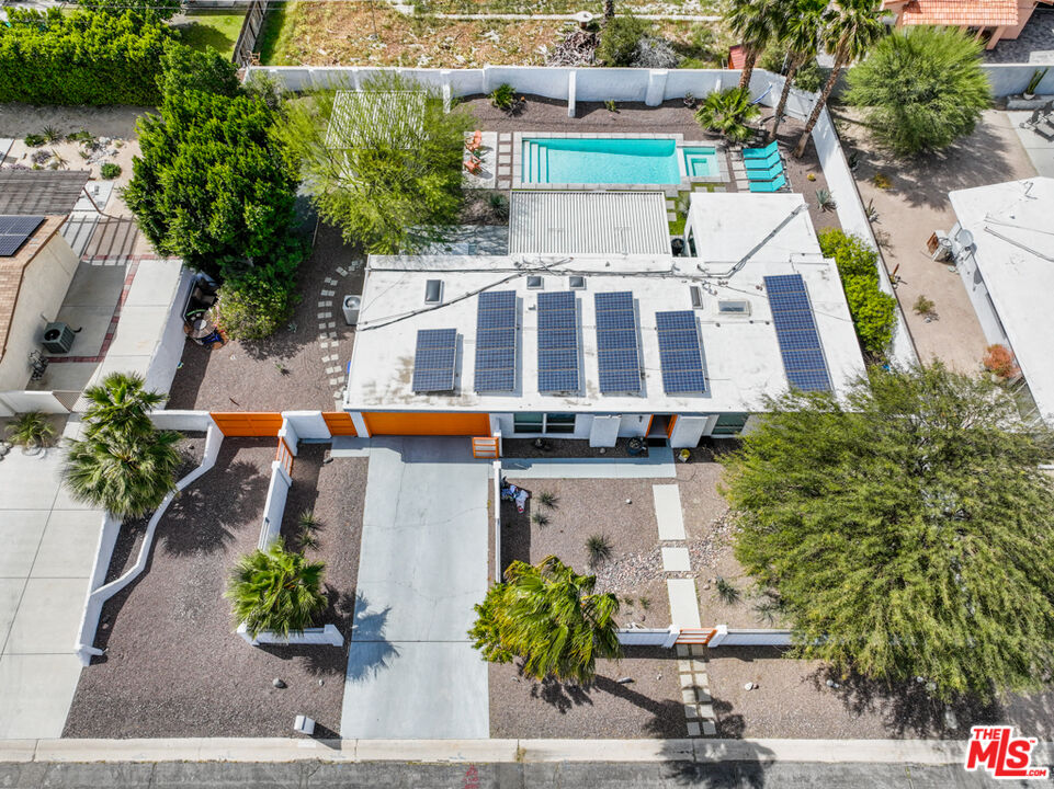 2295 East Nicola Road Palm Springs, CA 92262 - Photo 23 of 23 an aerial view of a house with garden space and street view