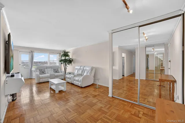 a living room with furniture