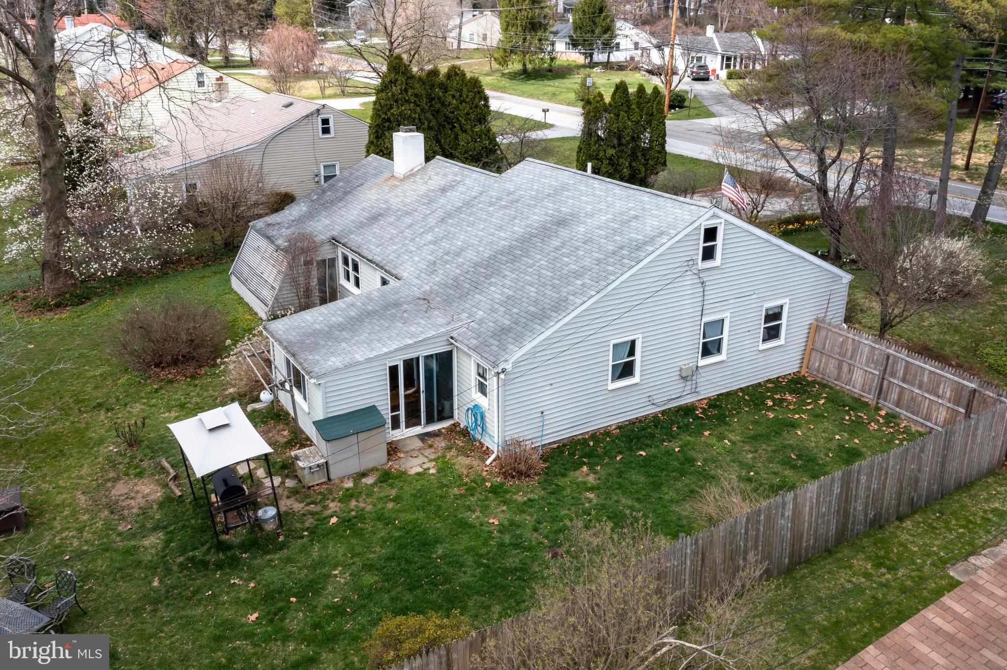 84 Conestoga Road Malvern, PA 19355 - Photo 12 of 41 Aerial view of side and fenced backyard