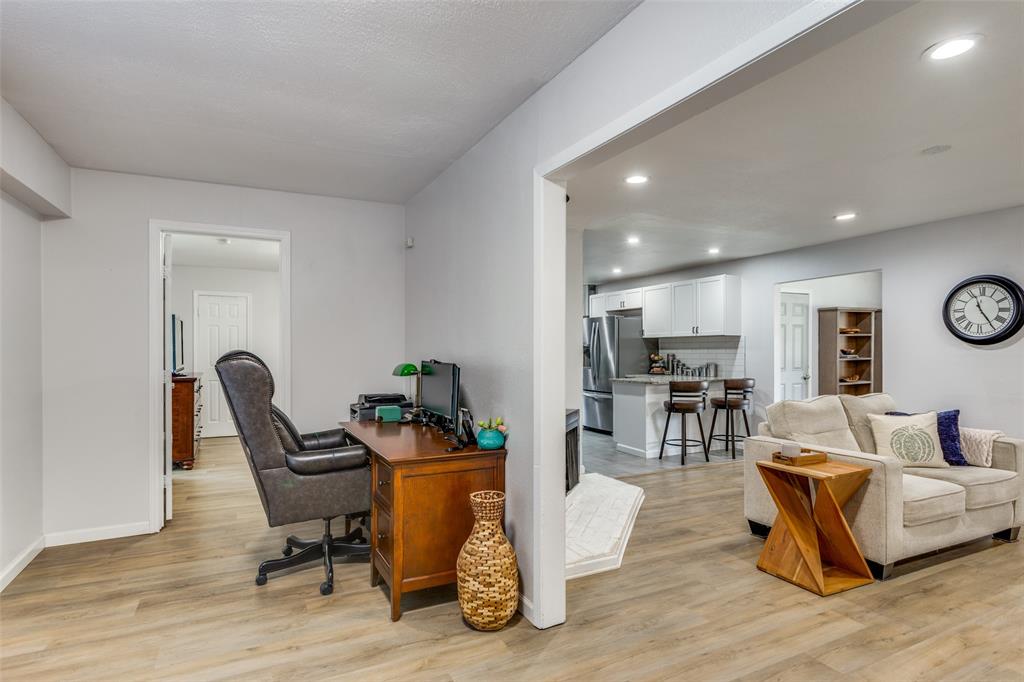 6921 Valhalla Road Fort Worth, TX 76116 - Photo 11 of 25 Office area featuring light wood finished floors and recessed lighting
