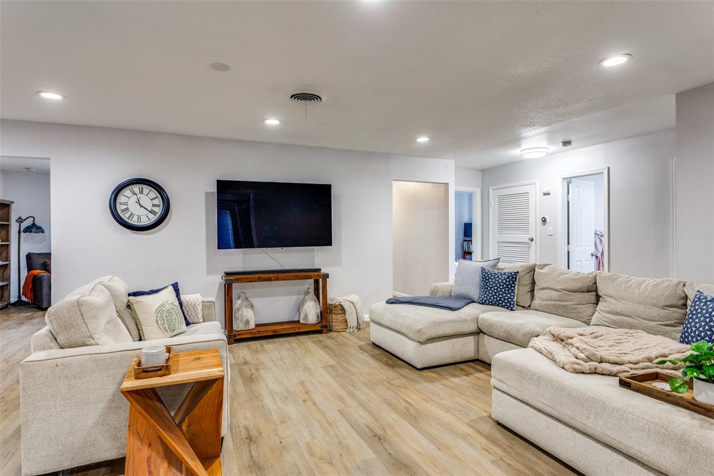 6921 Valhalla Road Fort Worth, TX 76116 - Photo 9 of 25 Living area with recessed lighting and wood finished floors