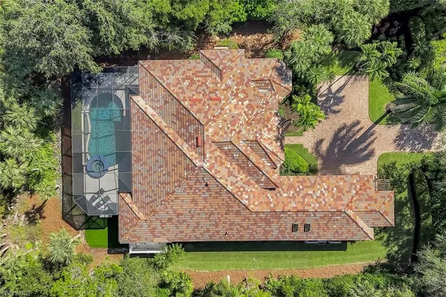 an aerial view of a house