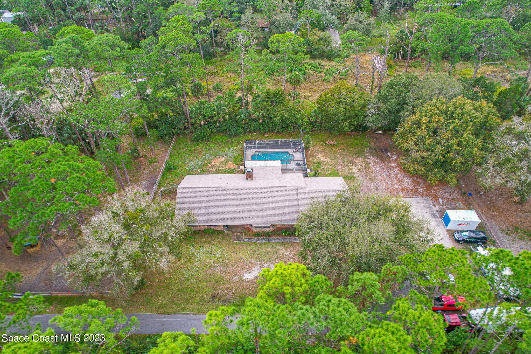2281 Friday Road Cocoa, FL 32926 - Photo 62 of 72 an aerial view of a house with a yard
