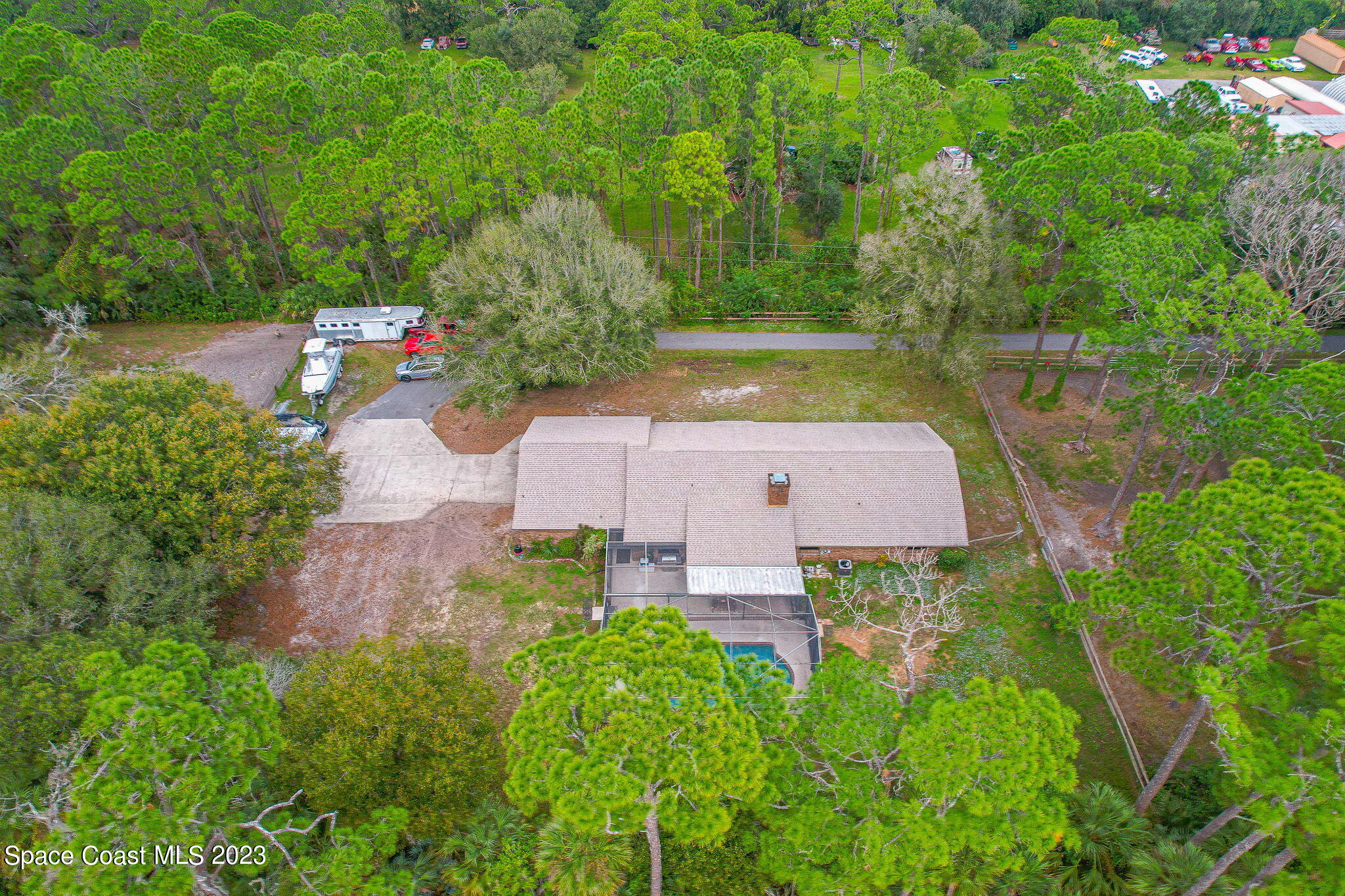2281 Friday Road Cocoa, FL 32926 - Photo 63 of 72 an aerial view of a house with a yard