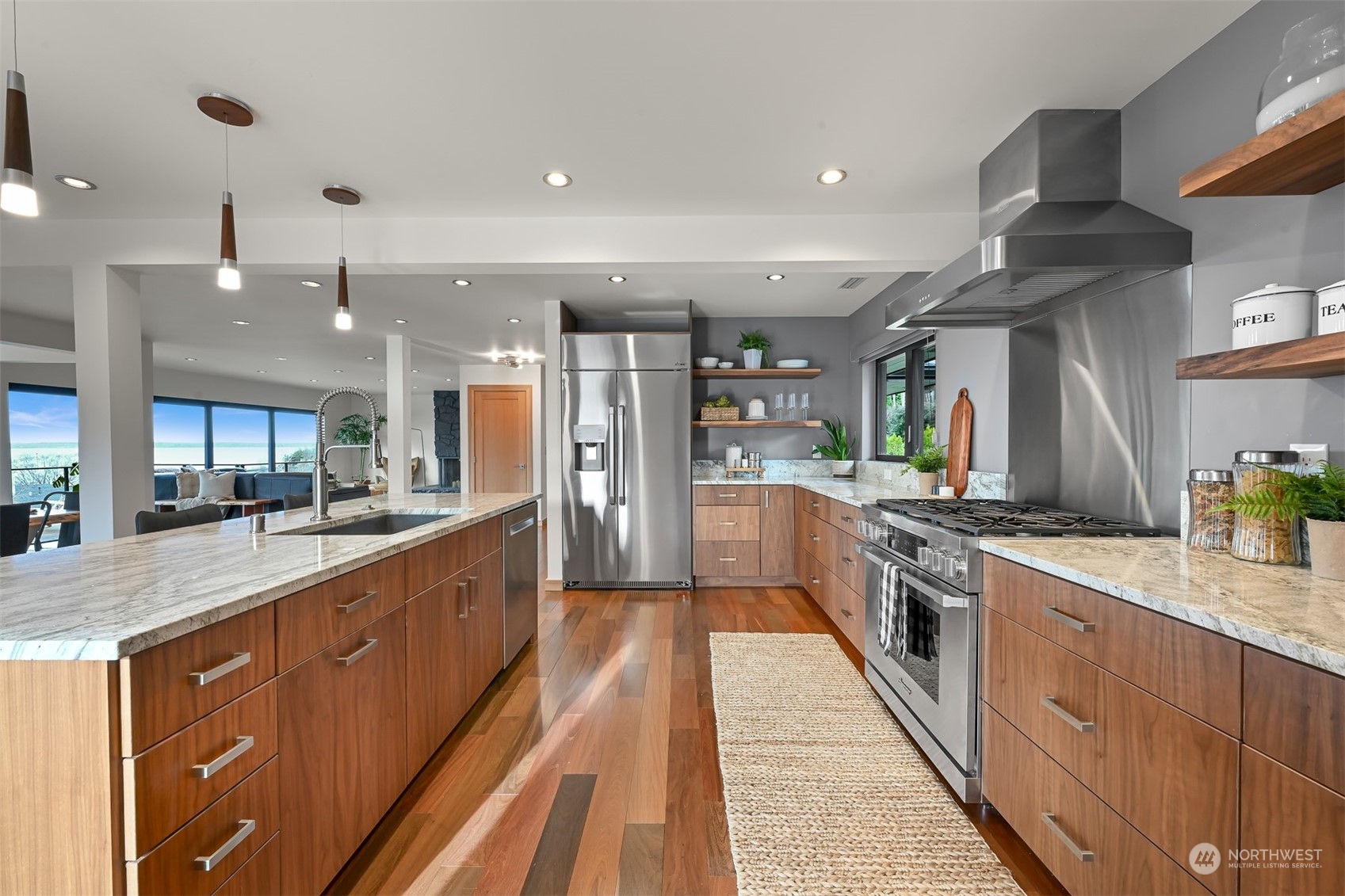 426 Bayside Road Bellingham, WA 98225 - Photo 14 of 42 a large kitchen with stainless steel appliances lots of counter space and a sink