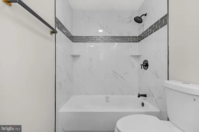 a bathroom with a toilet and a bathtub