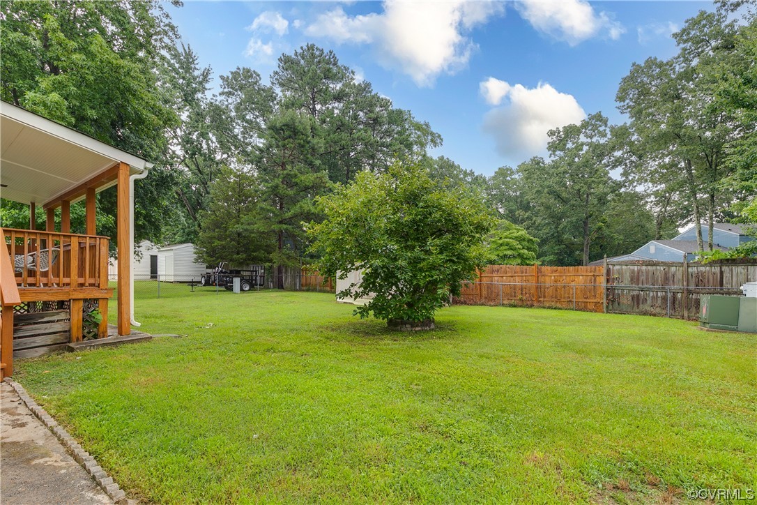 213 Monath Road Chesterfield, VA 23236 - Photo 35 of 38 a view of a backyard with a garden