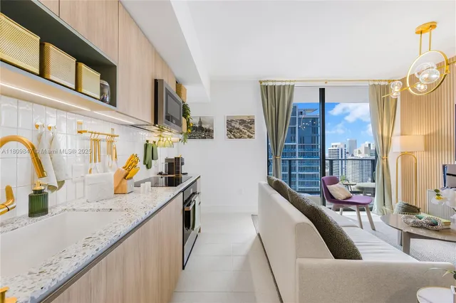 a kitchen with granite countertop lots of counter top space