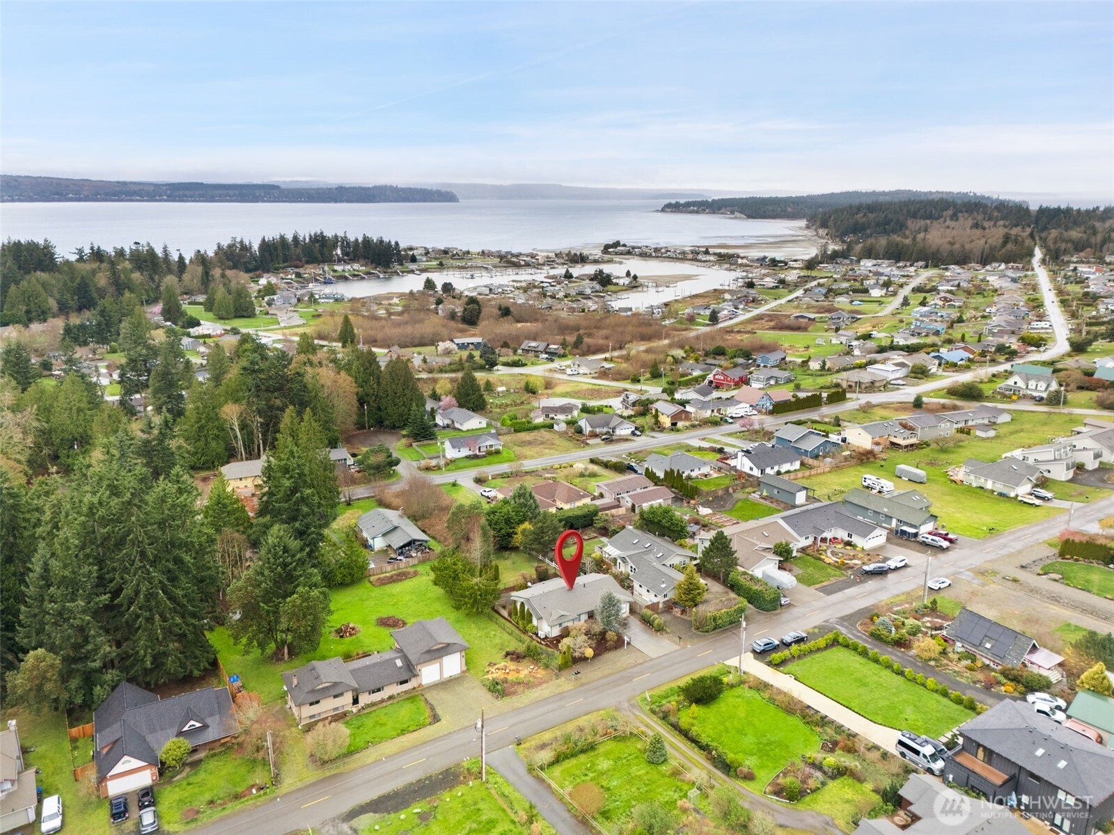 37399 Buck Road Northeast Hansville, WA 98340 - Photo 28 of 40 an aerial view of residential building with parking space