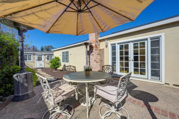a view of a house with wooden door